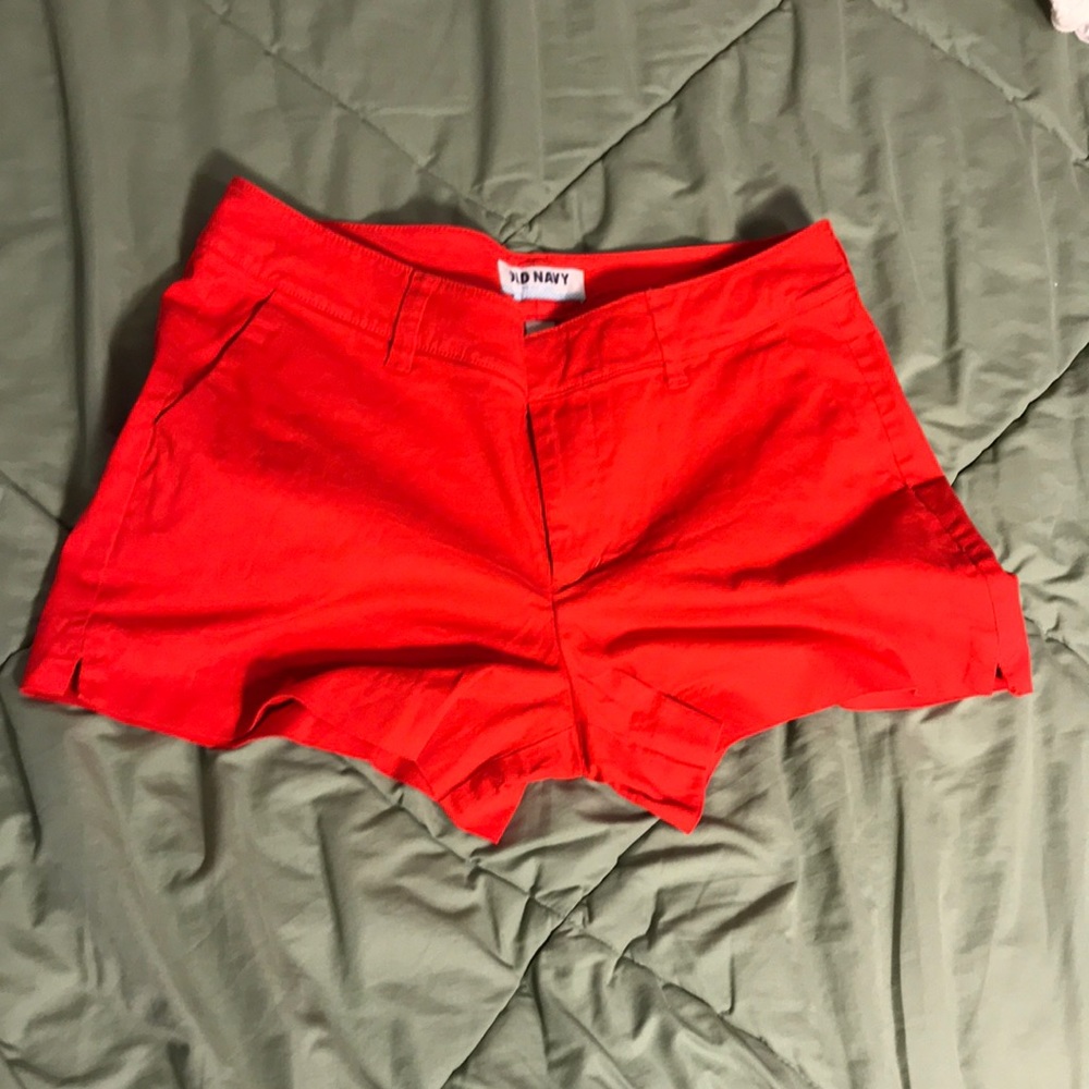 Bright Red-Orange Shorts WITH POCKETS!!!